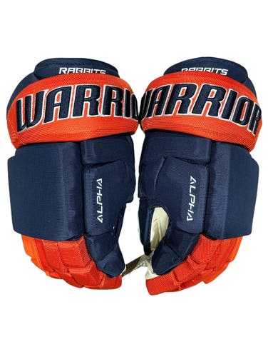 Warrior Alpha Pro Greenville Swamp Rabbits Pro Stock Hockey Gloves 13” Navy (New) 1304