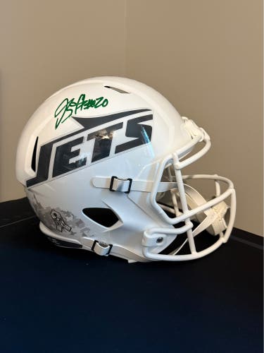 Breece Hall New York Jets Salute To Service Full Size Replica Helmet- Fanatics Authentication