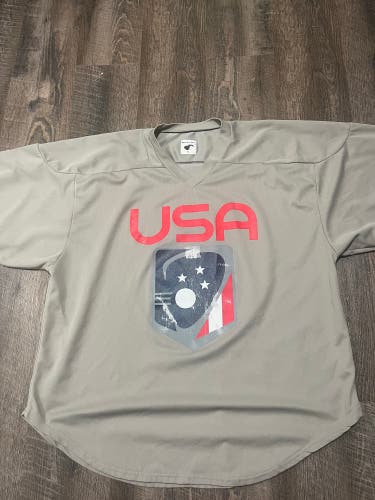 Gray XL Team USA Box Lacrosse Practice Jersey (Used)