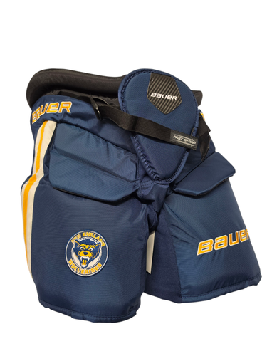 Used Bauer Custom New England Wolverines Intermediate Goalie Pants Navy MD 11742-S000536109