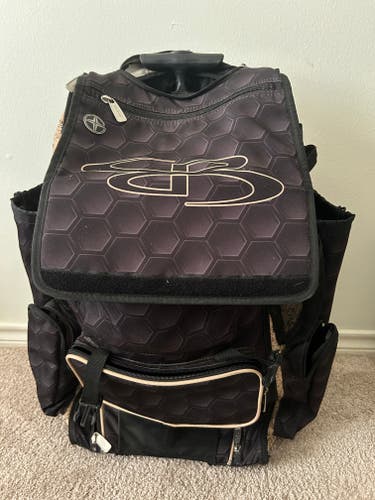 Boombah Superpack Hybrid Rolling Baseball Softball Bat Bag – Black/Gold