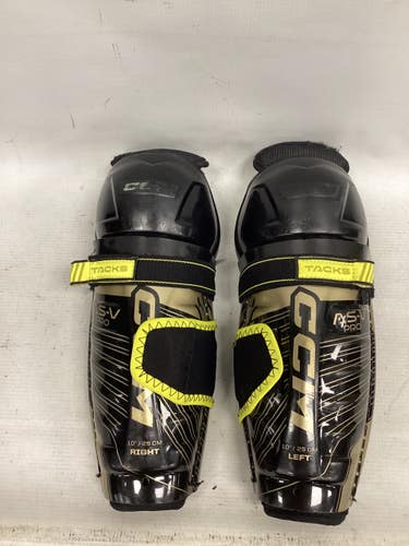 Used CCM TACKS AS-V PRO Junior Shin Guards Black 10" 11851-S000054223