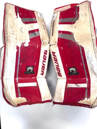 Used Bauer PRODIGY 24 INCH PADS Goalie Leg Pads Youth Red 24" 11860-S000307306