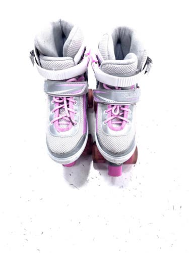 Used ADJ 13-3 Junior Roller Quad Skates White Adjustable 11860-S000316619