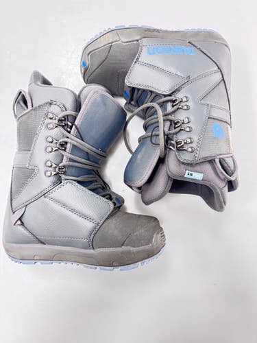 Used Burton PROGRESSION Girls Snowboard Boots Grey Junior 05 11860-S000315737
