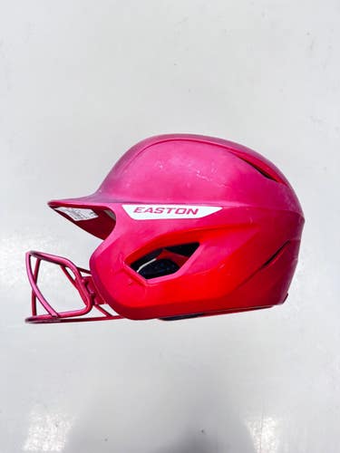 Used Easton 6 1/4 - 6 7/8 Batting Helmet w/Mask Red SM 11860-S000316163