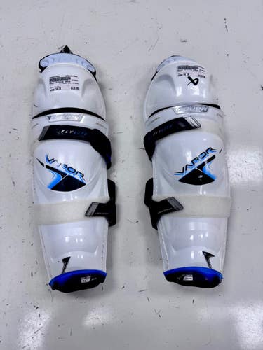 Used Bauer FLYLITE VAPOR Intermediate Shin Guards White 14" 11860-S000314486