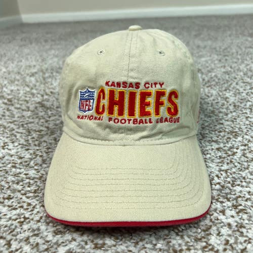 Vintage Kansas City Chiefs Hat Mens One Size Tan Reebok NFL Football Cap Dad