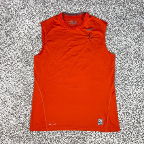 Nike Shirt Mens Medium Orange Training Compression Running Tank Top Pro Combat