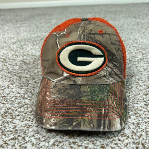 Green Bay Packers Hat Mens One Size Camo Orange Football NFL 47 Stretch Flex Cap