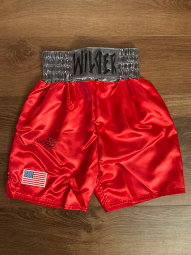 Deontay Wilder Autographed Signed Custom Boxing Trunks Beckett COA Bronze Bomber
