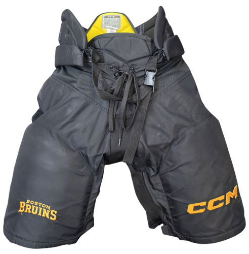 CCM HPTK Pro Stock Hockey Pants Large +1" Bruins Black NHL Used (16237)