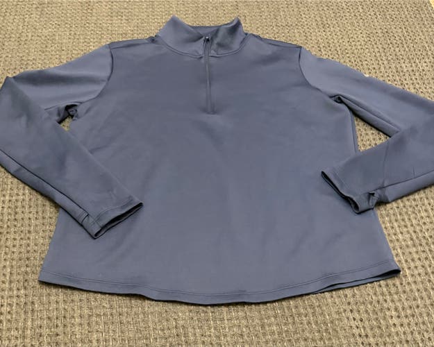 Nike navy blue 1/2 zip pullover long sleeve shirt.