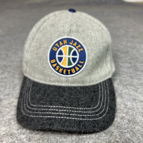 Utah Jazz Hat Cap Snap Back Gray Black NBA Basketball Mens Wool Blend Throwback