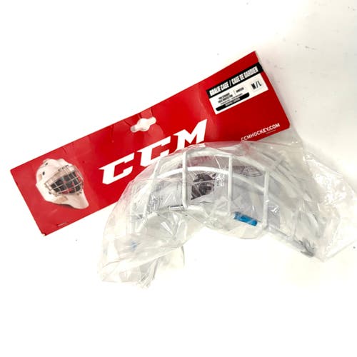 New - White CCM Pro Straight Goalie Cage Medium/Large - RH2454