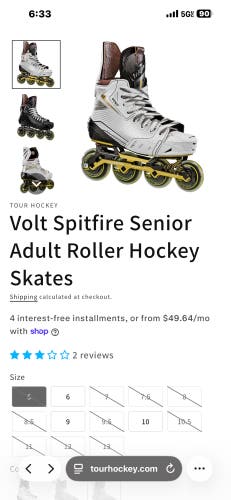 Tour Volt Pro Inline Skates Regular Width Size 9 (Used)