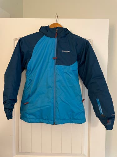 Patagonia Youth XL (14) Insulated Hooded Jacket Blue Teal Pink Lining