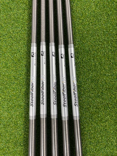 Aerotech SteelFiber i95 R Flex Iron Shafts 5pc Set Golf Pride Grips Pulled