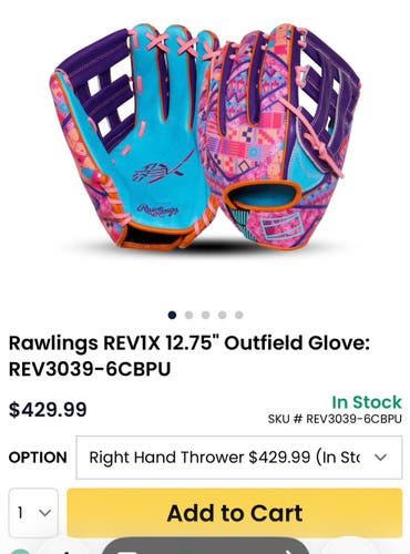 Rawlings REV1X RH Baseball Glove (New)