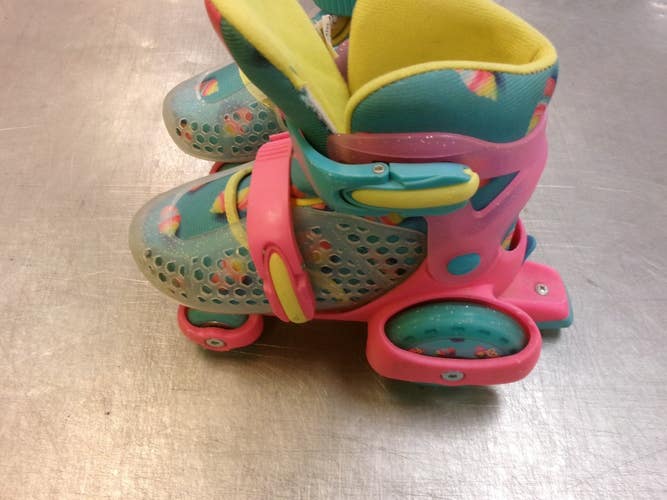 Used RollerDerby ADJ 11-2 Child Roller Quad Skates Pink Adjustable 11339-S000208071