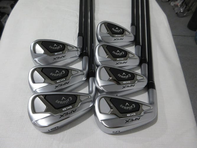 Left-Handed Callaway Apex DCB Iron Set - 5-PW, AW - Senior Flex Graphite - MINT
