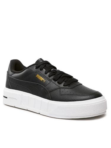 Puma Cali Court 394384-02 Sneakers Kids 7 Black Leather Platform Shoes DDK2113