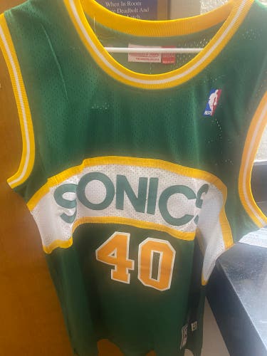 Green XXL Men's Mitchell & Ness Jersey (New) Shawn Kemp