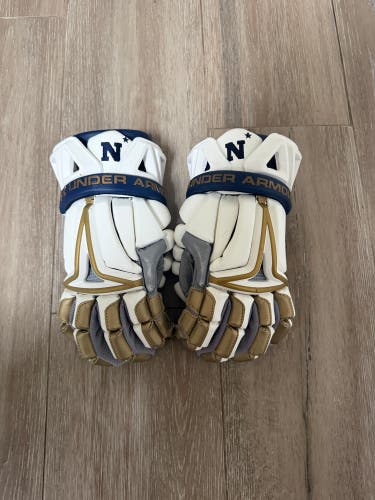 LIKE NEW Navy Midshipmen Under Armour BioFit Lacrosse Gloves