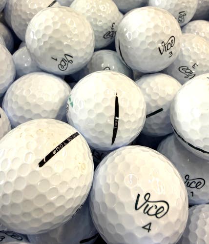 6 Dozen White Vice Tour Premium AAA Used Golf Balls