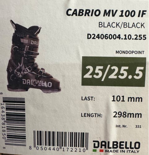 Mondo 25.5 Men's Dalbello Cabrio MV 100 IF Ski Boots Medium Flex (New)