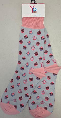 ST8 Yo Sox "Cupcake" Crew Length Socks WOMENS 6-10 FREE SHIPPING