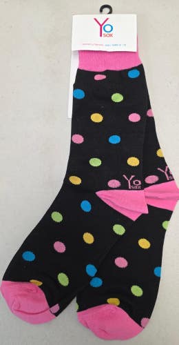 ST10 Yo Sox "Multicolor Polka Dot" Crew Length Socks WOMENS 6-10 FREE SHIPPING