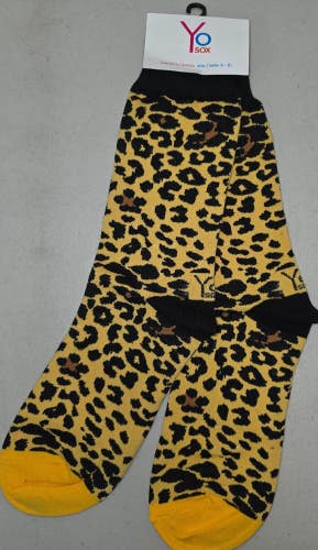 ST12 Yo Sox "Leopard Print" Crew Length Socks WOMENS 6-10 FREE SHIPPING