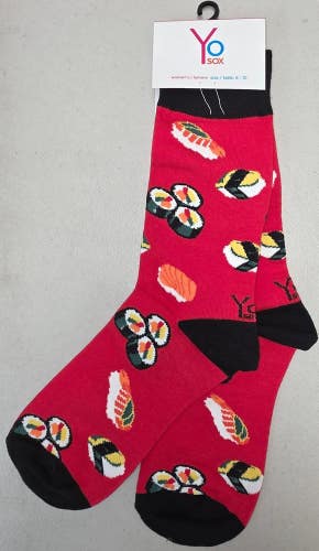 ST13 Yo Sox "Sushi Print " Crew Length Socks WOMENS 6-10 FREE SHIPPING