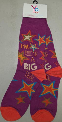 ST15 Yo Sox "Im Kind of a Big Deal" Crew Length Socks WOMENS 6-10 FREE SHIPPING