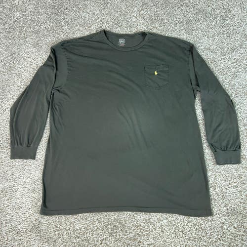 Polo Ralph Lauren Shirt Mens 3XLT Gray Pony Casual Long Sleeve Pocket Tee Preppy