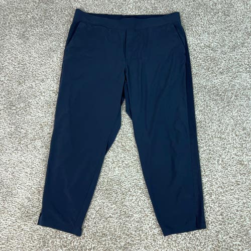 Athleta Pants Women 18 Navy Blue Travel Active Stretch Tapered Brooklyn Ankle
