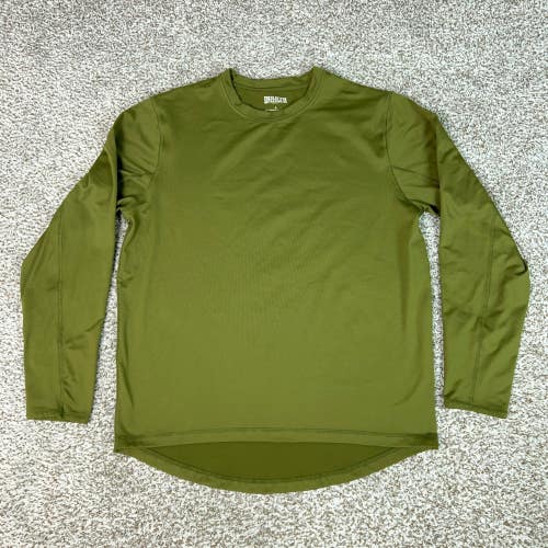 Duluth Trading Co Shirt Mens Large Green Basic Hiking Thumbhole Stretch Outdoor