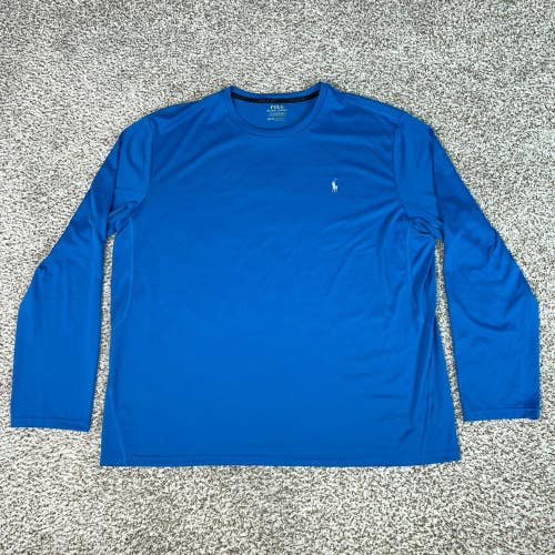 Polo Ralph Lauren Shirt Mens XXL Blue Performance T Tee Long Sleeve Pony Logo