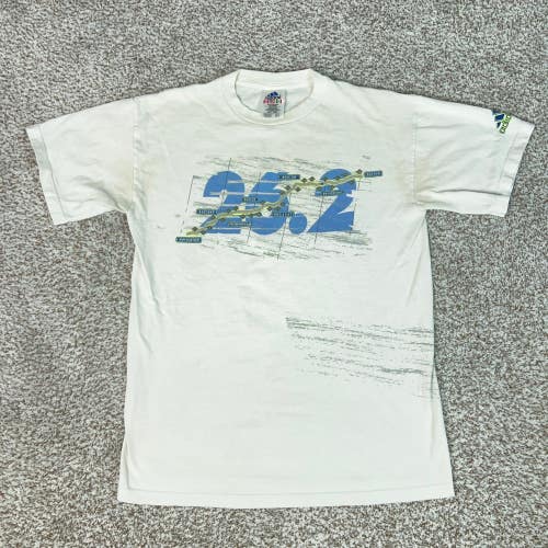 Vintage Boston Marathon Shirt Mens Small White Running 1998 Adidas Tee T USA