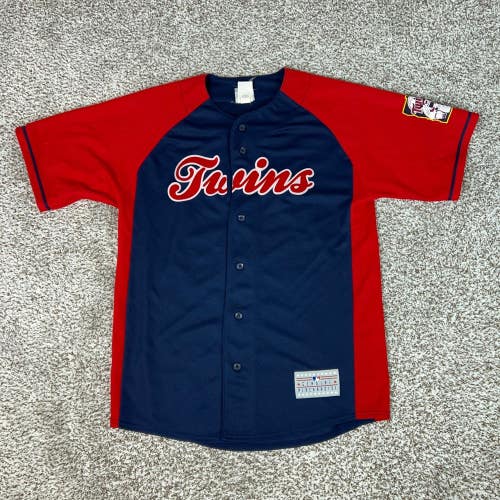 Minnesota Twins Mens Medium Blue Red Baseball Justin Morneau 33 Jersey Baseball