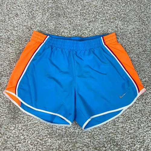 Nike Shorts Women Small Blue Orange Athletic Running Gym Workout Dri FIT Lined