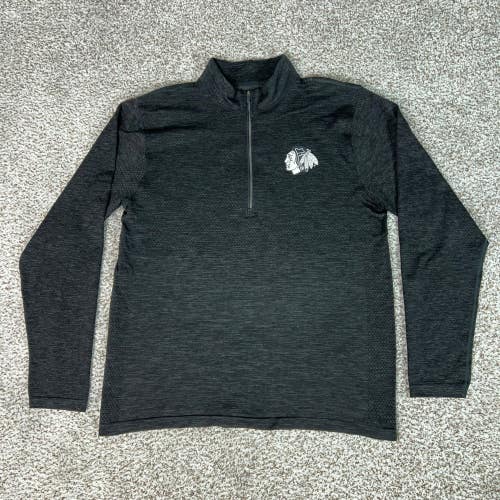 Chicago Blackhawks Pullover Mens XXL Gray Lululemon 1/4 Zip Sweatshirt Hockey