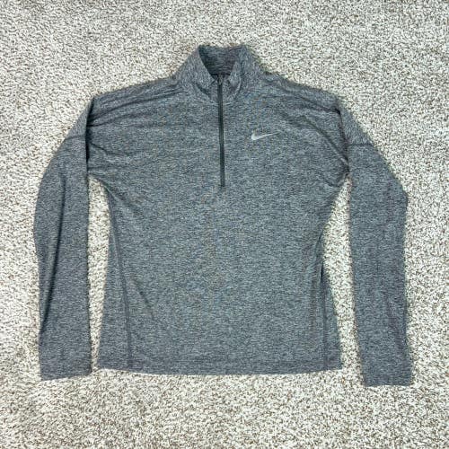 Nike Pullover Womens Small Gray Active 1/4 Zip Long Sleeve Dri FIT Workout Gym