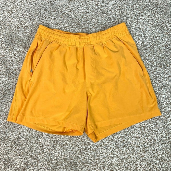 Lululemon Shorts Mens Medium Orange Athletic Gym Running Active Pace Breaker 5"