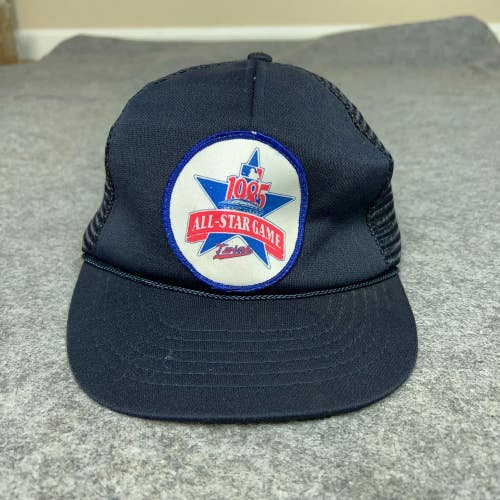Vintage Minnesota Twins Hat Snapback Navy Trucker 1985 All Star Game Rope MLB ^