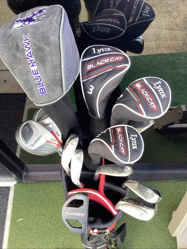 Lynx Black Cat Complete Mens Set Driver-Woods-Hybrids-Irons-Putter-Bag
