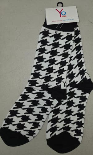 ST31 Yo Sox "Houndstooth" Crew Length Socks WOMENS 6-10 FREE SHIPPING
