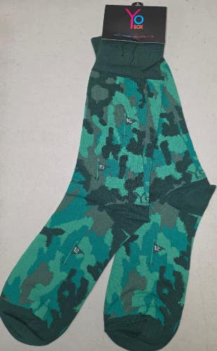 ST25 Yo Sox "Golf Course Camo Pattern" Crew Length Socks MENS 7-12 FREE SHIP