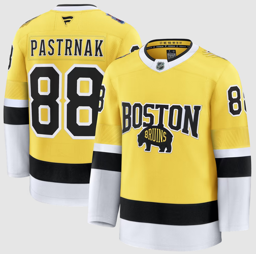 Boston Bruins David Pastrnak Fanatics Gold 2026 Stadium Series Premium Jersey Size 52
